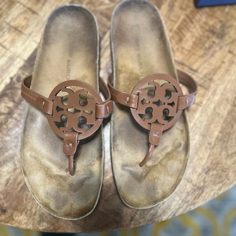 Tory Burch gently worn sandals . Size 11